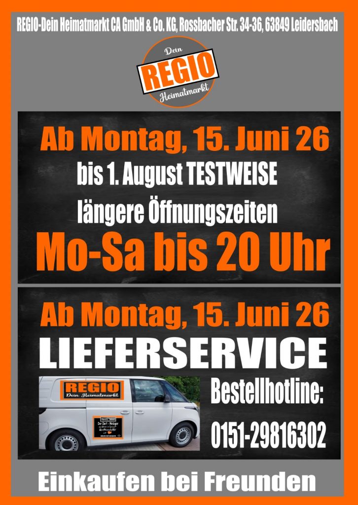 Öffnungszeiten und lieferservice