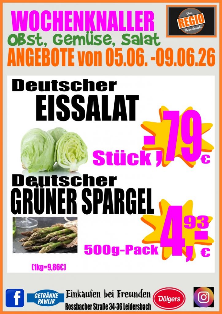 Start wochenknaller regio heimatmarkt ab 5.6. eissalat