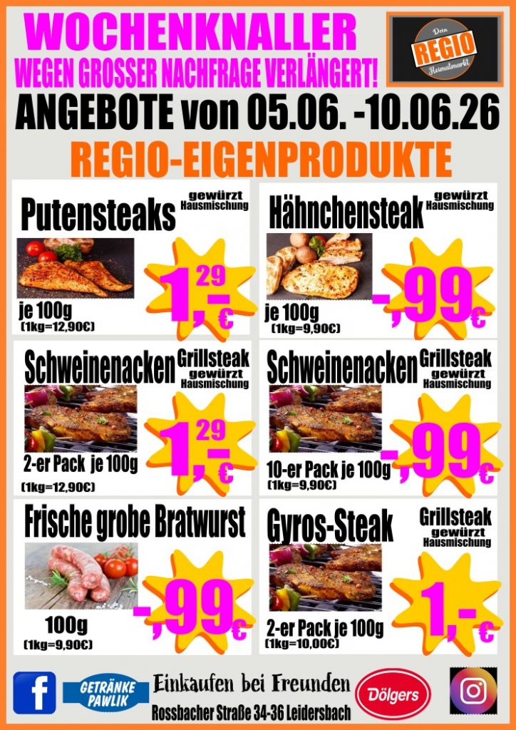 Start wochenknaller regio heimatmarkt ab 5.6. eigenmarke