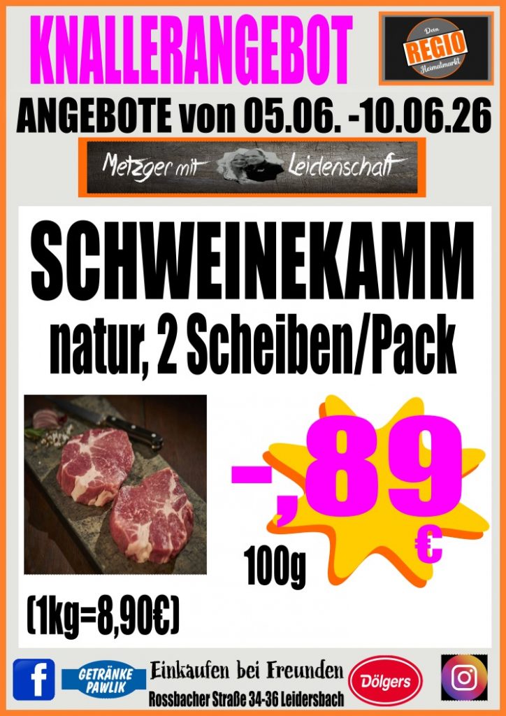 Start wochenknaller regio heimatmarkt ab 5.6. schweinekamm