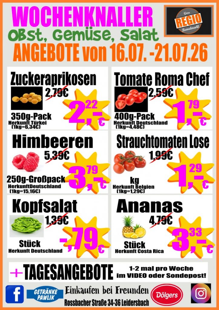 wochenknaller regio heimatmarkt obst und gemüse ab 16.07.2026