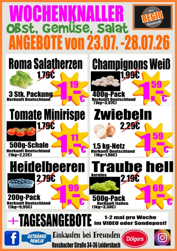 wochenknaller regio heimatmarkt obst und gemüse ab 23.07.2026