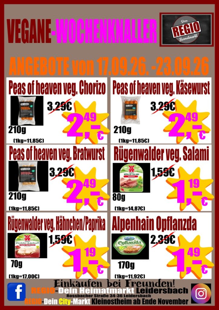 Angebote & Aktionen regio wochenknaller vegan ab 17.09.2026
